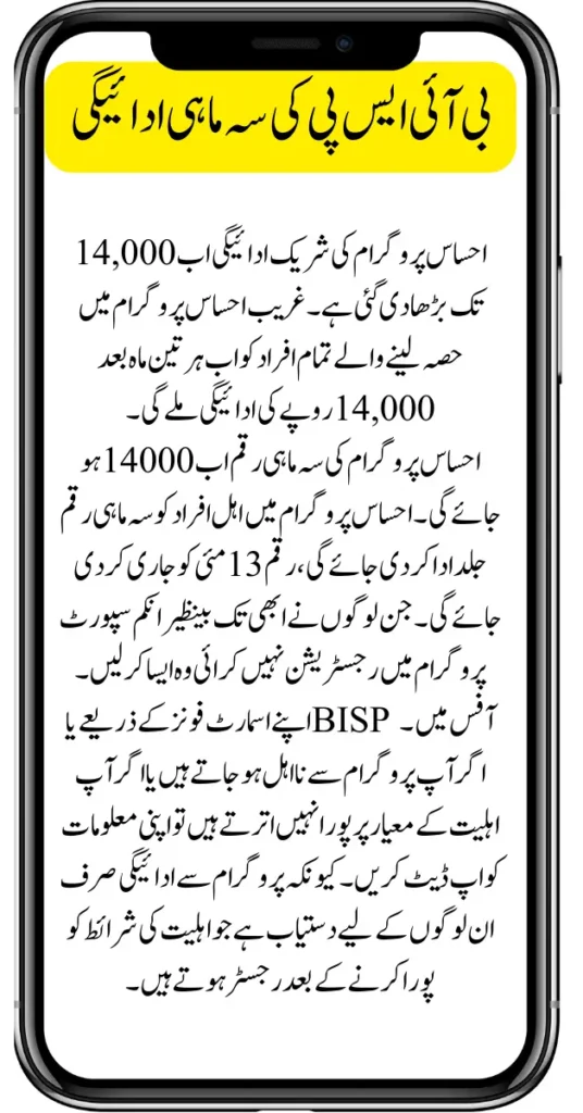 Ehsaas Program 14000 New Payment Check Registration Online