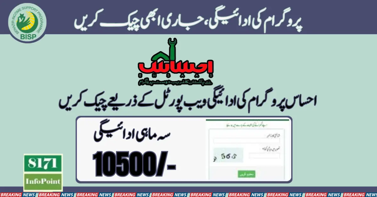 Ehsaas Web Portal 10500 Payment Release And Check Status