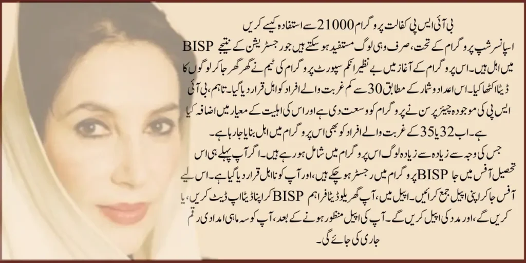 Method to Check Eligibility BISP Kaafalat 21000